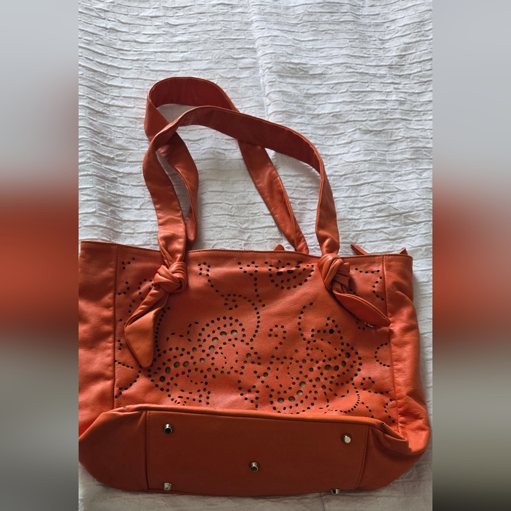 Roberta Gandolfi Italian Leather Orange Tote